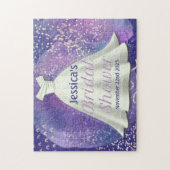 Bruidsjurk paars & roze goud glamour voor vrijgeze legpuzzel (Verticaal)