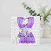 Bruidsjurk Paars Witte Corset Bloem Kaart (Staand voorkant)