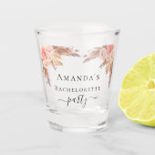 Bruidsjurk pampas gras roze bloemen shot glas (Voorkant)