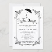 Bruidsjurk Paraplu Script Bruiloft Borrel Kaart (Voorkant)