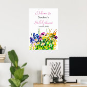 Bruidsjurk poster met wilde bloemen (Thuiskantoor)
