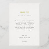 Bruidsjurk Prairie in Bloei Bedankkaart Folie Uitnodiging (Achterkant)