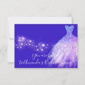 Bruidsjurk Roze Paars Glitters Koningsblauw Kobalt Kaart (Voorkant)