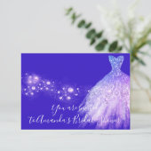 Bruidsjurk Roze Paars Glitters Koningsblauw Kobalt Kaart (Staand voorkant)