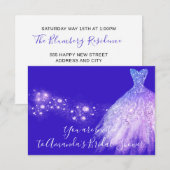 Bruidsjurk Roze Paars Glitters Koningsblauw Kobalt Kaart (Voorkant / Achterkant)