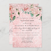 Bruidsjurk Roze Roos Bloemen Kaart (Voorkant / Achterkant)