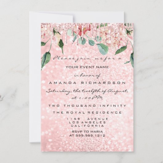 Bruidsjurk Roze Roos Bloemen Kaart (Voorkant)