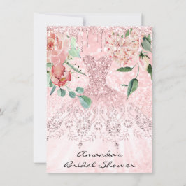 Bruidsjurk Roze Roos Bloemen Kaart