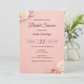 Bruidsjurk Roze Roos Bruiloftfeest Kaart (Staand voorkant)