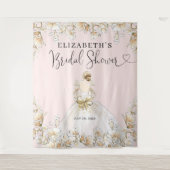 Bruidsjurk Roze Roze Bruiloftsshower Wandkleed (Voorkant)