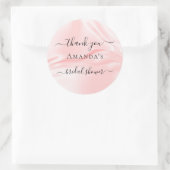 Bruidsjurk roze zijde satijnen naam dank je wel ronde sticker (Tas)