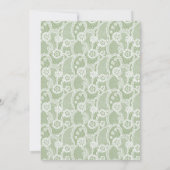 Bruidsjurk Sage Groene Witte Kant Bruidsfeest Kaart (Achterkant)