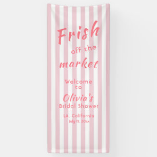 Bruidsjurk Shower Banner, Roze Strepen Huwelijk Br Spandoek