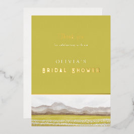 Bruidsjurk Shower Bedankkaart Prairies in Bloom Folie Uitnodiging