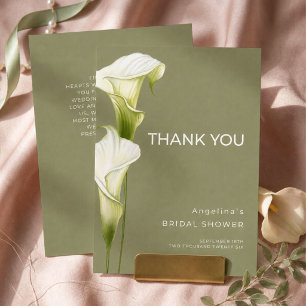 Bruidsjurk Shower Bedankkaartjes "Calla Lilies" Bedankkaart