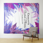 Bruidsjurk Shower Bladeren Tropische Aquarel Achte Wandkleed (In Situ (horizontaal))