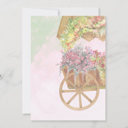 Bruidsjurk Shower Bloemen Kar Direct van de Markt Kaart (Achterkant)