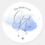 Bruidsjurk Shower Cloud 9 Ronde Sticker (Voorkant)