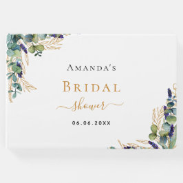 Bruidsjurk Shower eucalyptus groen lavendel Gastenboek