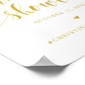 Bruidsjurk Shower, Gouden moderne trouwfont Poster (Hoek)