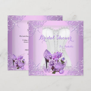 Bruidsjurk Shower Lila Roos Hoge Hak Lace Vlinder  Kaart