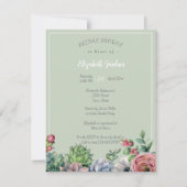 Bruidsjurk Shower Watercolo Roze Blauw  Groene Suc Kaart (Voorkant)