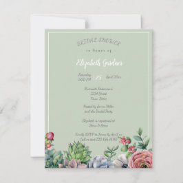 Bruidsjurk Shower Watercolo Roze Blauw  Groene Suc Kaart