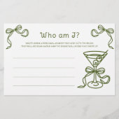 Bruidsjurk Shower Wie ben ik spel Briefpapier (Voorkant)