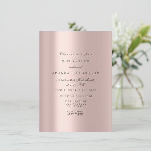 Bruidsjurk Spark Roos VIP Roze Roos Diamant Kaart (Staand voorkant)