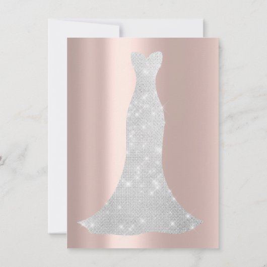 Bruidsjurk Spark Roze Pastel Roze Roos Diamant Kaart (Achterkant)