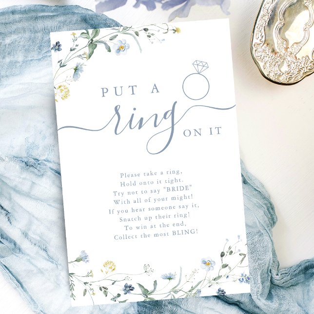 Bruidsjurk spel met ring op de bruidsshowers (Wildflower put a ring on it bridal shower game)