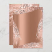 Bruidsjurk Sweet 16th Roos Koper Diamant Glitter Kaart (Voorkant / Achterkant)