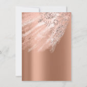 Bruidsjurk Sweet 16th Roos Koper Diamant Glitter Kaart (Achterkant)