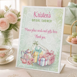 Bruidsjurk Thee Feest Kaarten & Cadeaus Reclamebord Met Voetstuk