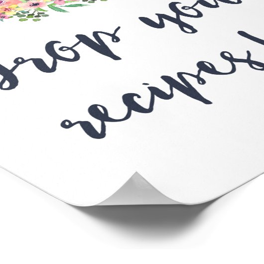 Bruidsjurk Thee Feest Recepten Bord Poster (Hoek)