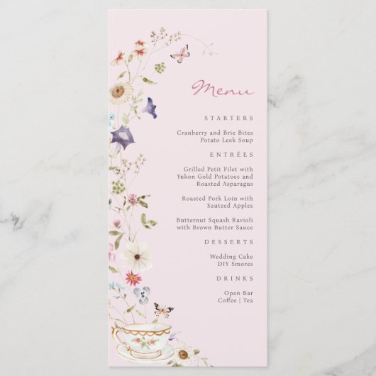 Bruidsjurk Thee Menu (Voorkant)