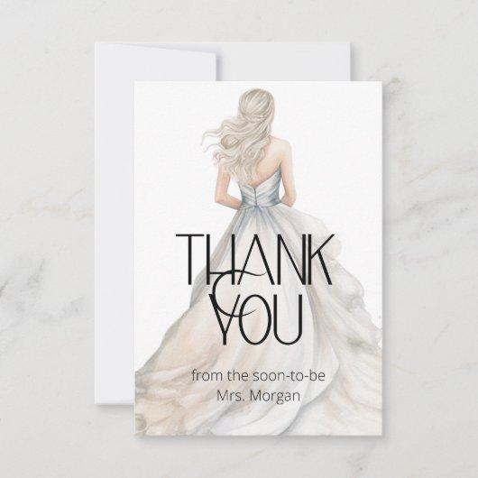 Bruidsjurk Trouwjurk Bruidscadeau Dank Je Kaart (Voorkant)