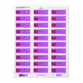 Bruidsjurk Uitnodiging Rode Freesia Labels (Full Sheet)