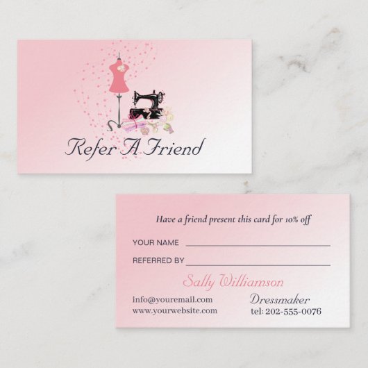 Bruidsjurk Veranderingen Roze Aanbevelingskaartje (Voorkant / Achterkant)