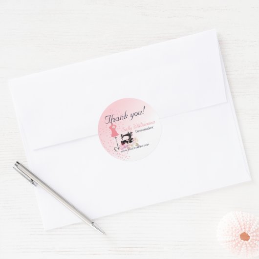 Bruidsjurk Veranderingen Roze Ronde Sticker (Envelop)
