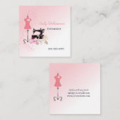 Bruidsjurk Veranderingen Roze Vierkante Visitekaartje (Voorkant / Achterkant)
