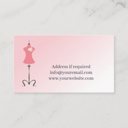 Bruidsjurk Veranderingen Roze Visitekaartje (Achterkant)