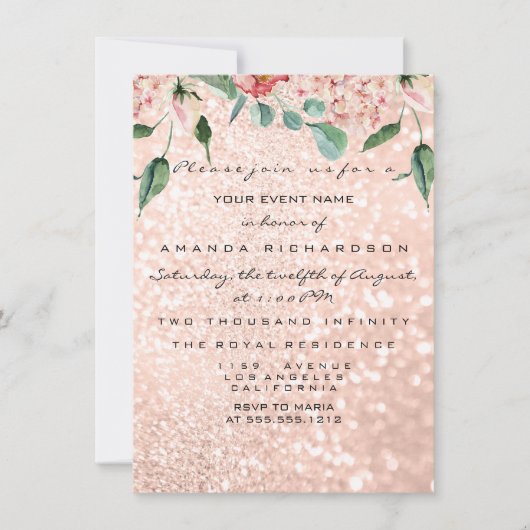 Bruidsjurk Vonk Roos VIP Blush Roos Bloemen Kaart (Voorkant)