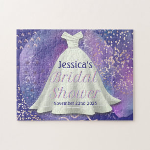 Bruidsjurk voor Bruidsfeest Paars & Roze Goud Glam Legpuzzel