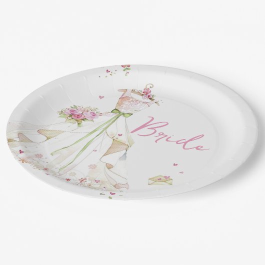 Bruidsjurk voor Bruidsfeest  Papieren Bordje (Gekanteld)