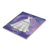 Bruidsjurk voor Bruidsmeisjesfeest Paars & Roze Go Tegeltje (Zijkant)