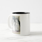 Bruidsjurk voor een vintage bruid tweekleurige koffiemok (Voorkant links)