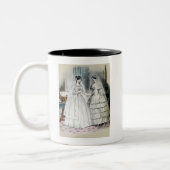 Bruidsjurk voor een vintage bruid tweekleurige koffiemok (Links)