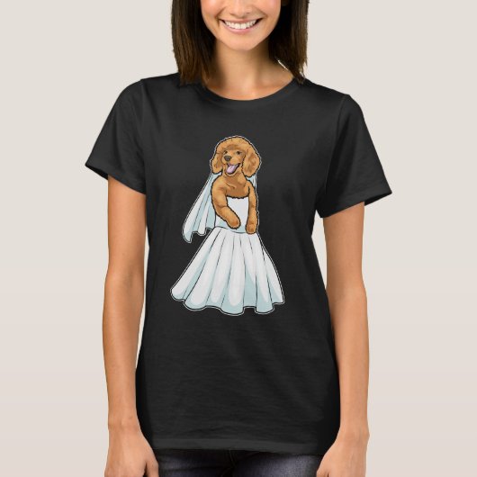 Bruidsjurk voor Poodle T-shirt (Voorkant)