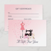 Bruidsjurk Wijzigingen Roze Cadeaubon (Voorkant / Achterkant)